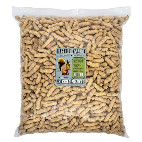 Desert Valley in Shell Peanuts, All Natural Premium Wild Bird and Wildlife Food for Squirrels, Chipmunks, Cardinals, Jays, Woodpeckers and More (5 Pounds)