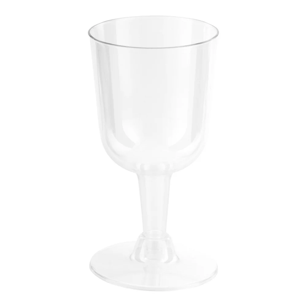 4 oz Round Clear Plastic Calice Wine Glass - 2 1/2