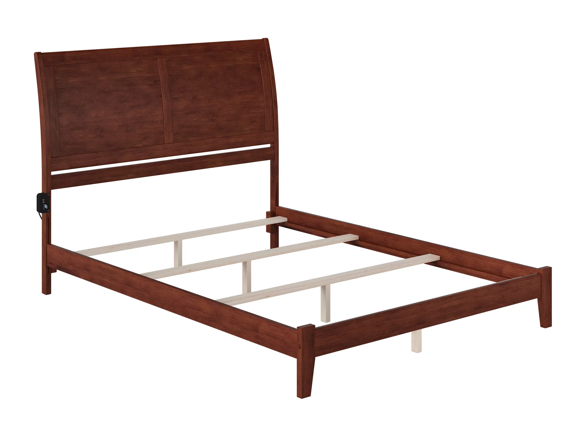 AFI Portland King Wood Traditional Bed Frame with Sleigh Headboard, Walnut