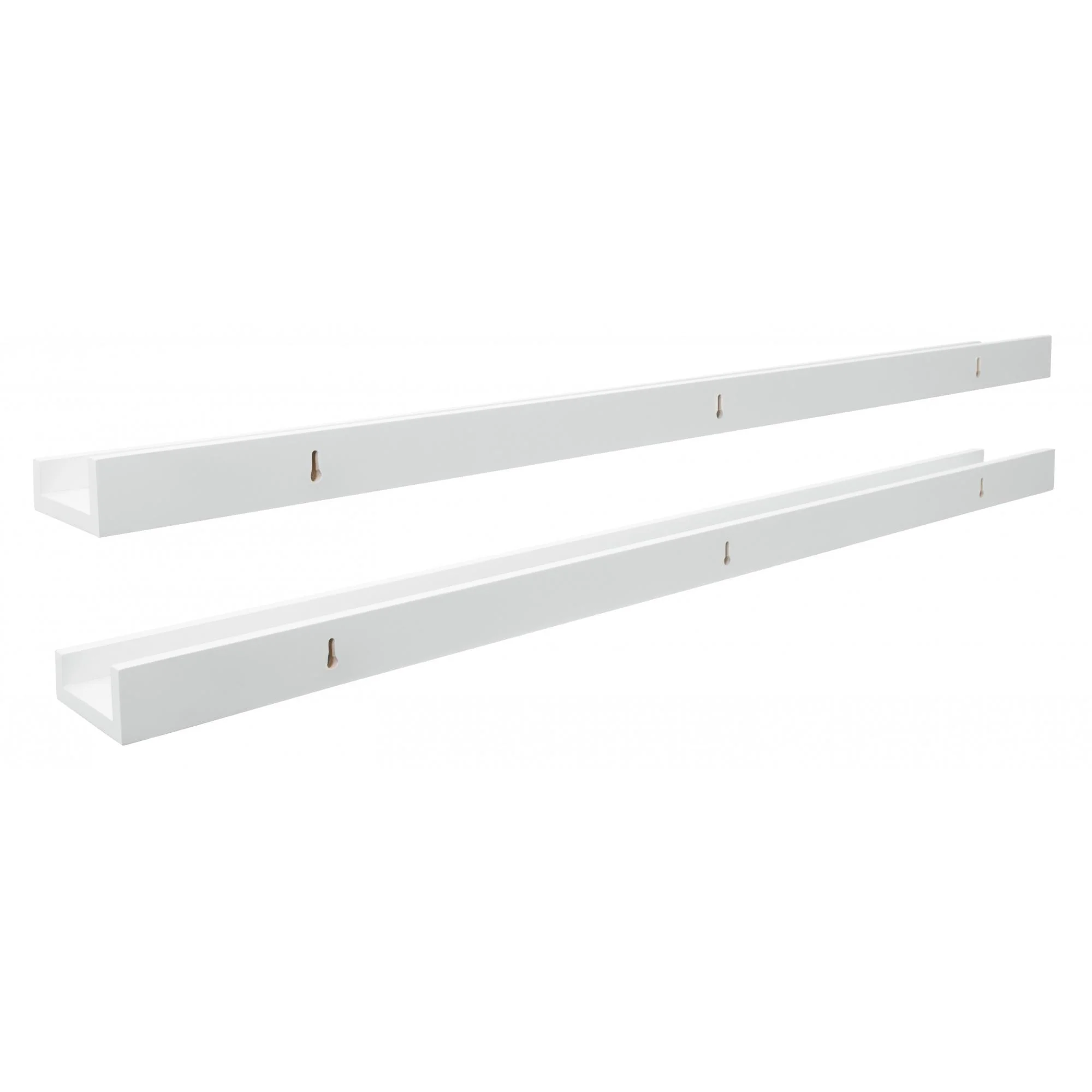 kieragrace KG Modern  Edge Frame Ledge  Set of 2 White Engineered Wood