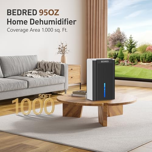 Dehumidifier,95OZ Dehumidifier for Home 1000 Sq.Ft - Quiet with Auto Shut Off & Relaxing 7 Color Ambient Light,Ideal for Livingroom, Bedroom, Basement(Black)