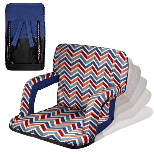 PICNIC TIME ONIVA - a Brand Ventura Reclining Stadium Seat with Back Support - Bleacher Seat - Beach Floor Chair, (Burgundy)