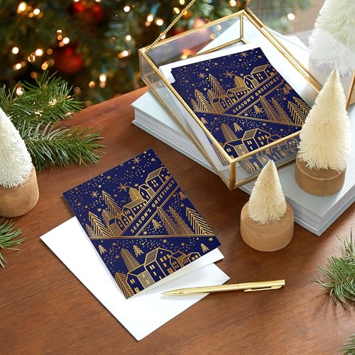 Hallmark Modern Boxed Christmas Cards, Amazing Holiday (40 Cards and 40 Envelopes) Evergreen Branches and Holly