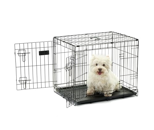 Carlson Pet Products Secure and Foldable Single Door Metal Dog Crate, Intermediate