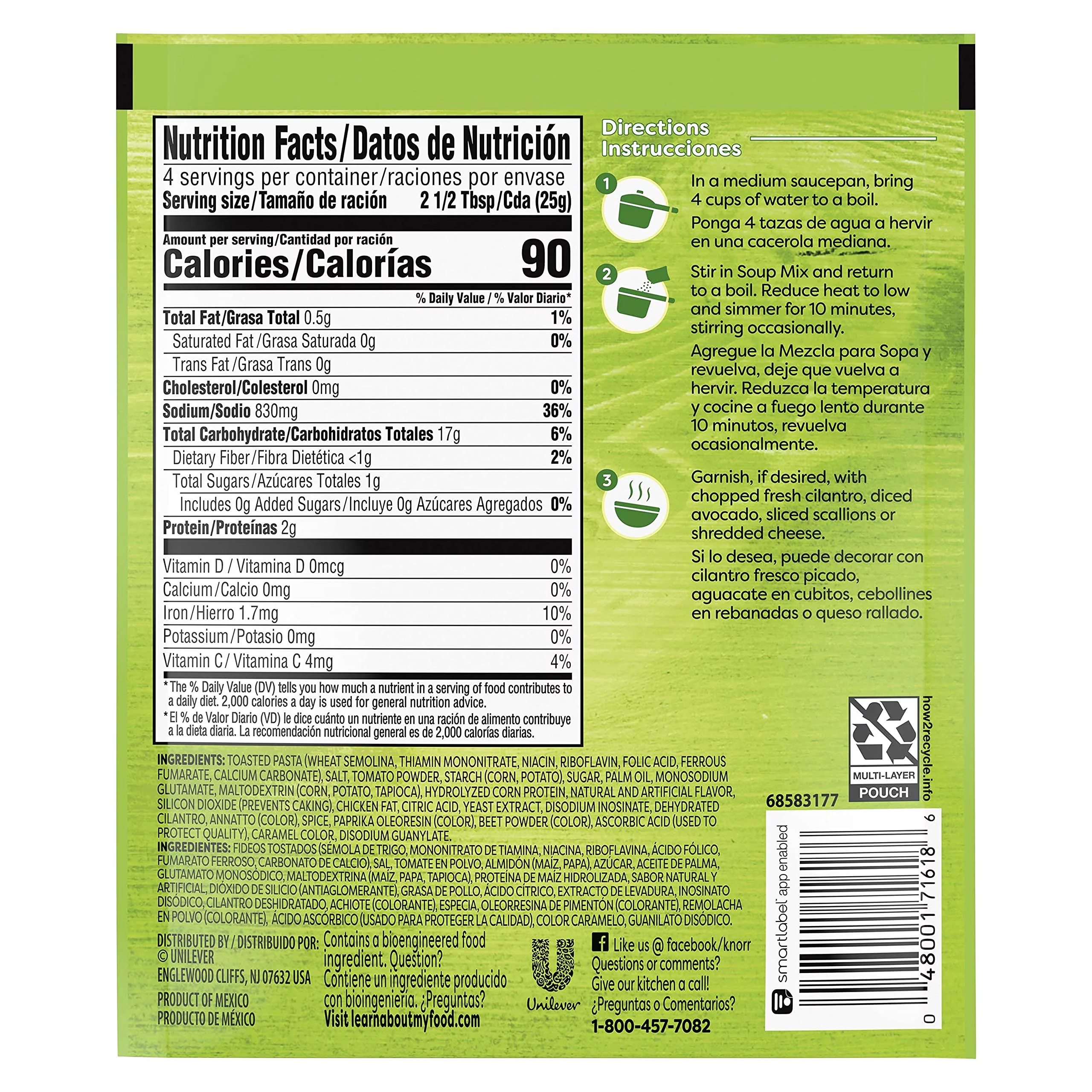 Knorr Pasta Soup Mix Tomato Based Alphabet Pasta 3.5 oz (Pack of 32)