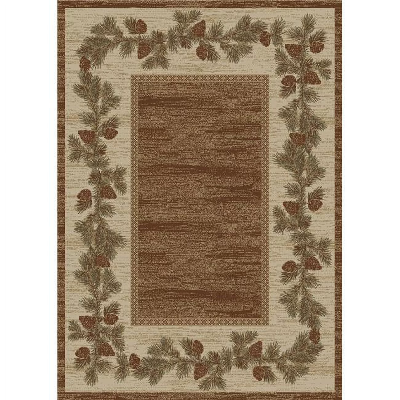 Mayberry Rug HS6708 5X8 5 ft. 3 in. x 7 ft. 3 in. Hearthside Mountain View Area Rug, Brown