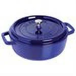 Staub Cast Iron 6-qt Shallow Wide Round Cocotte - Dark Blue