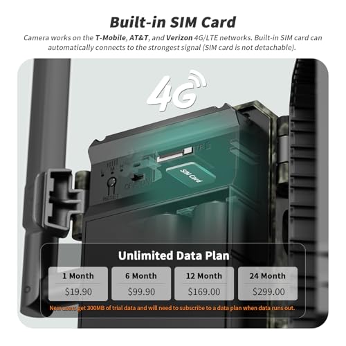 SEHMUA 4G LTE Cellular Trail Cameras 3rd Gen with Live Streaming, Game Camera Built-in SIM Card with Motion Activated 0.2s Trigger Time Solar Trail Camera IP66 Waterproof