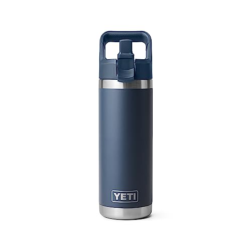 YETI Rambler 18 oz Bottle, Vacuum Insulated, Stainless Steel with Straw Cap, Beekeeper