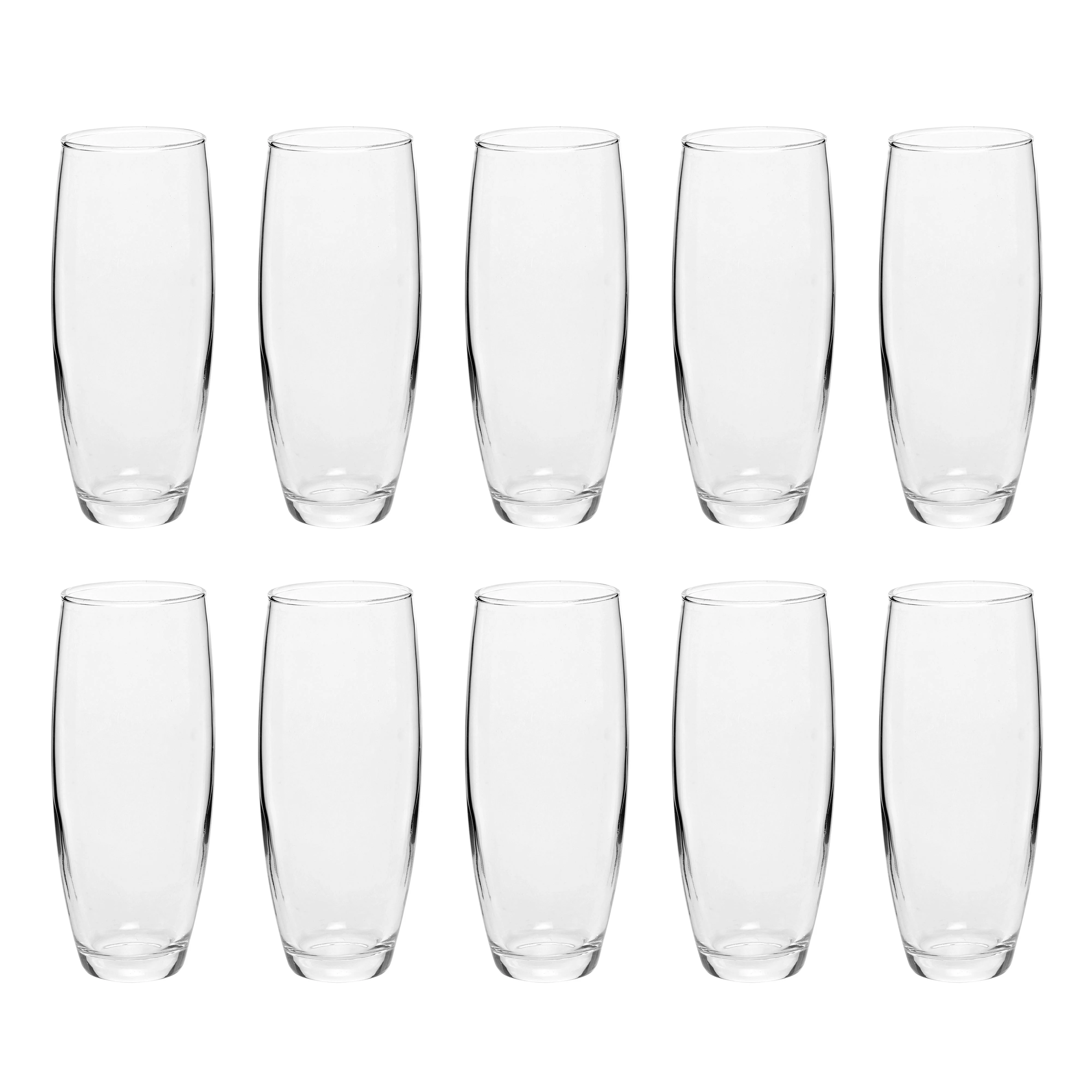 10 ARC Stemless Champagne Flutes Set, 9 oz. - Cachet, Glassware, Cocktails - Clear
