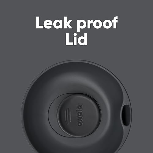 Owala SmoothSip Slider Insulated Stainless Steel Coffee Tumbler, Reusable Iced Coffee Cup, Hot Coffee Travel Mug, BPA Free 12 oz, Grey/Blue (High Dive)