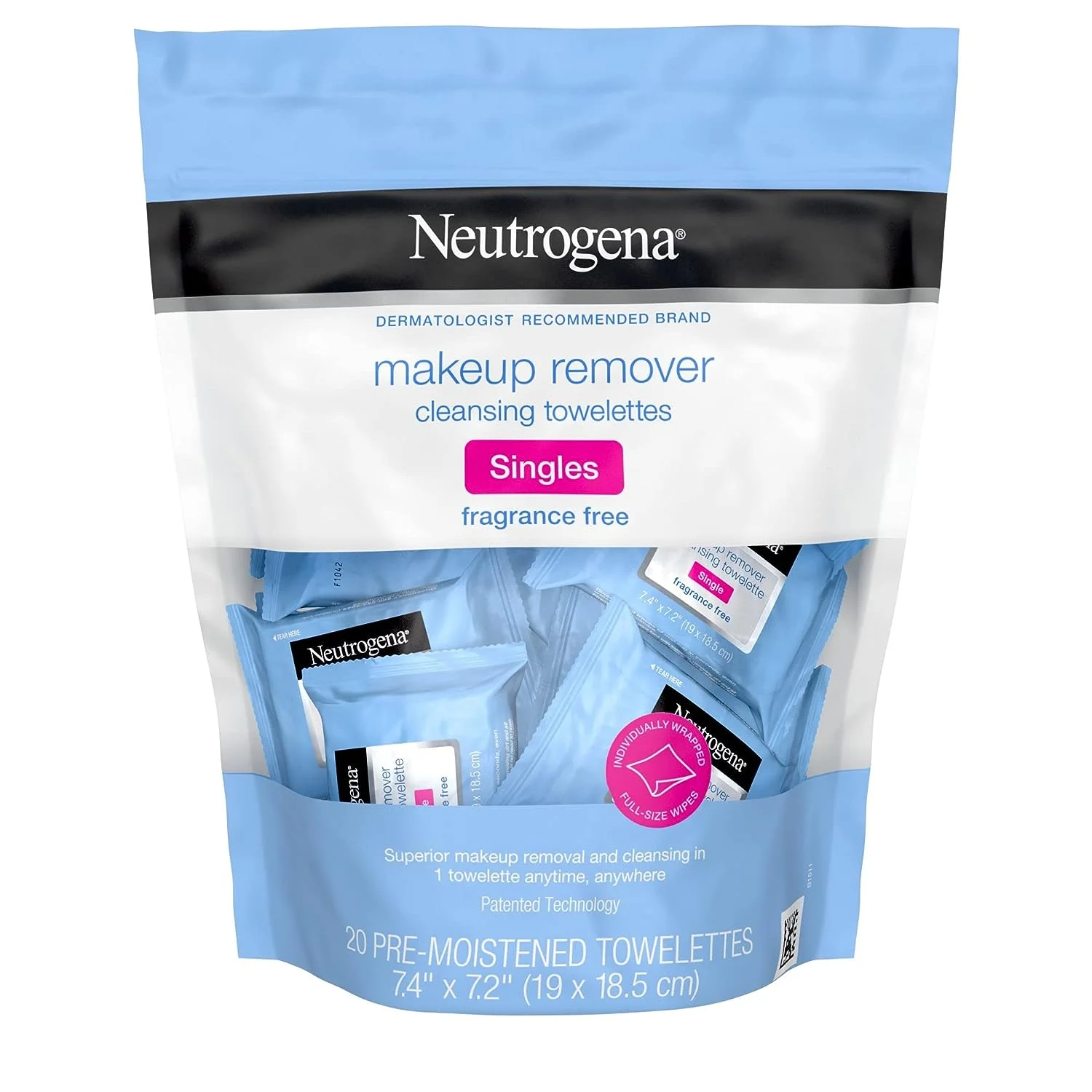 Neutrogena Make up Remover Cleansing Towelttes, Singles, 20 Ea, 3 Pack