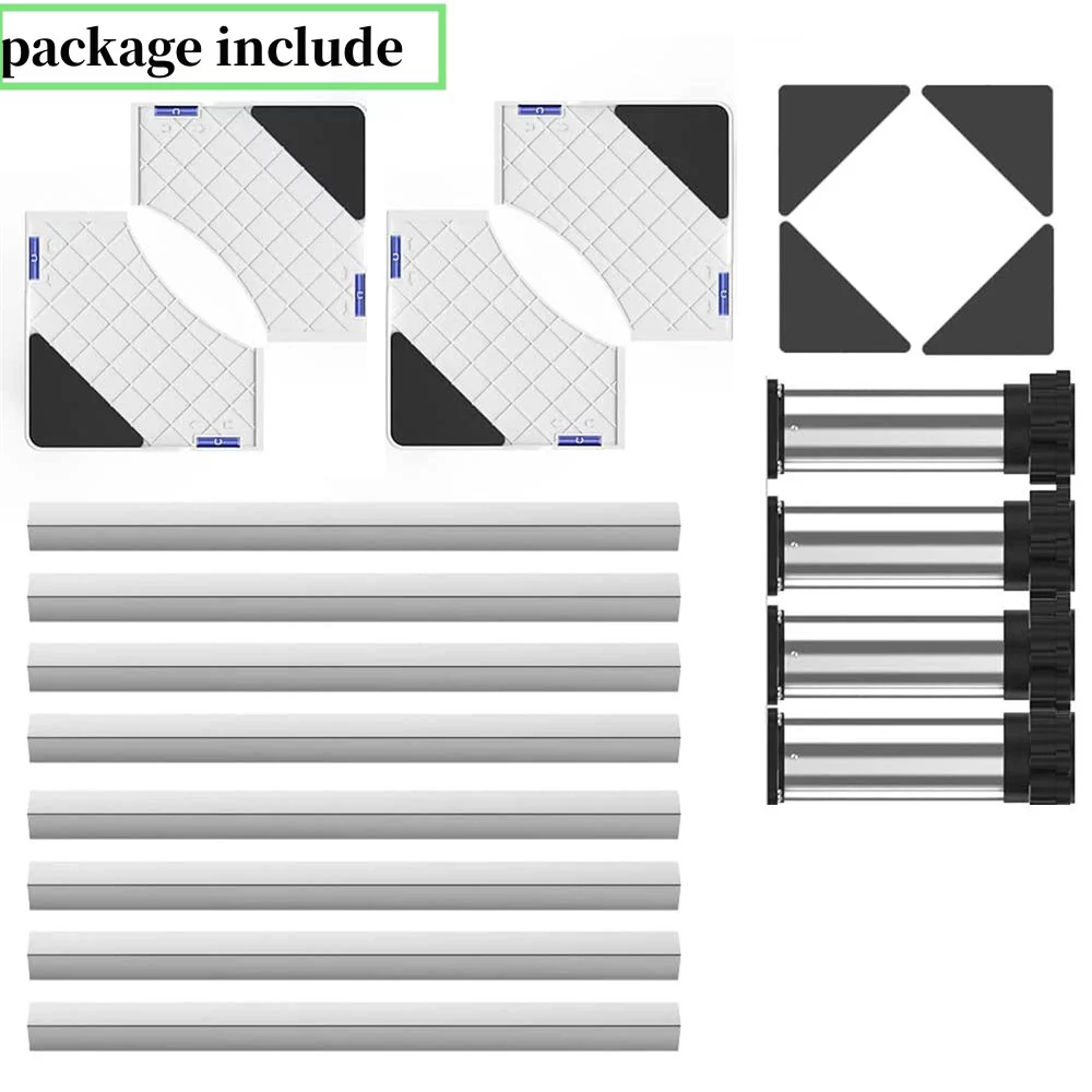 Mini Fridge Stand Universal Refrigerator Stand Adjustable Stand Base FU9721 Silver