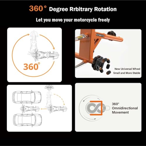 Sport Bike Motorcycle Rear Stand, 360° Movable Lift Stands, Revolutionary Heavy Duty Motorcycle Stands - Quick, Safe, and Easy Single Person Operation