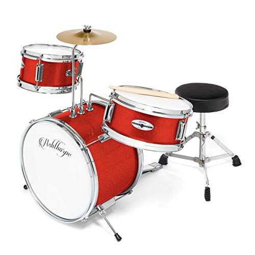 Ashthorpe 3-Piece Complete Kids Drum Set - Beginner Kit with 14