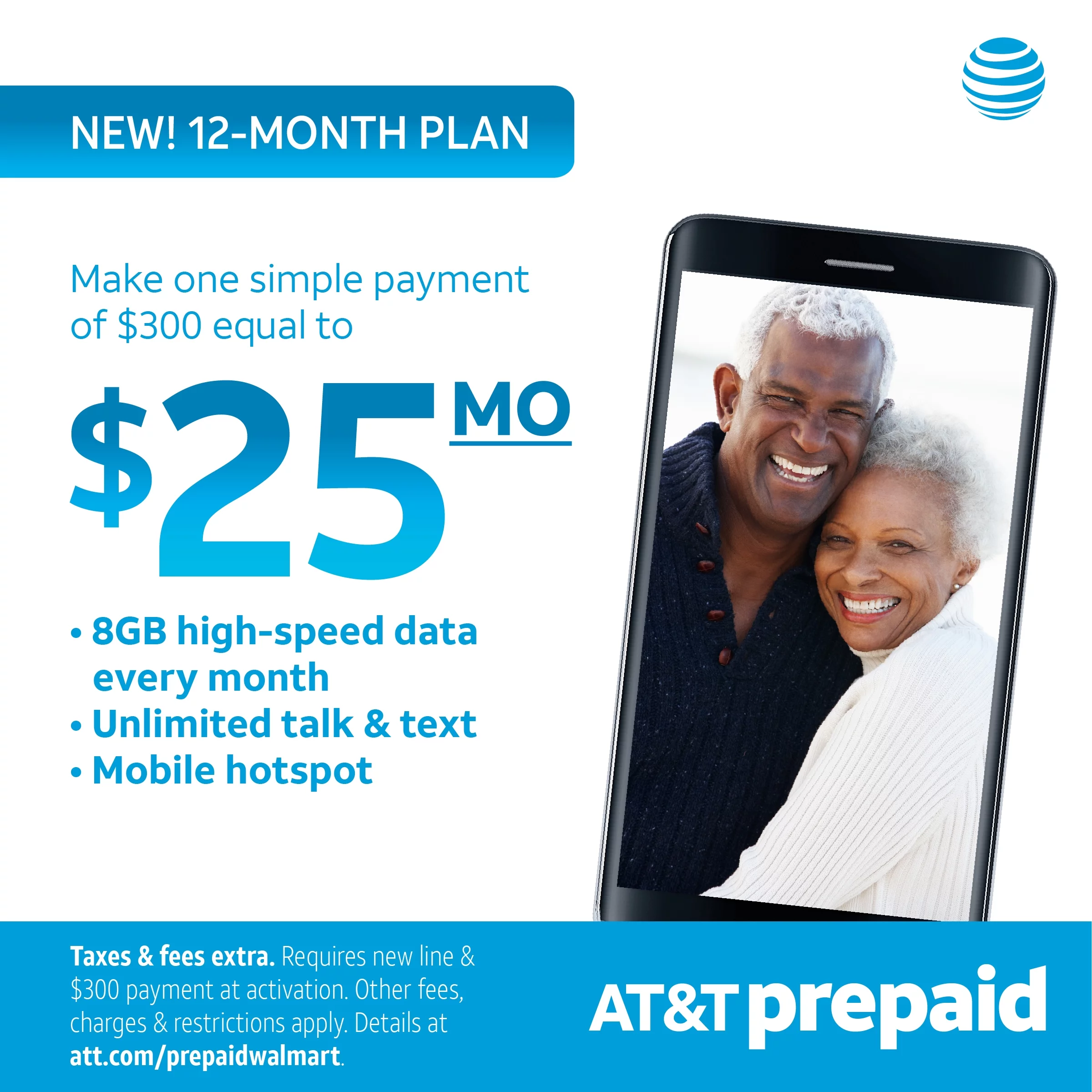 AT&T Calypso, 16GB, Chameleon Blue - Prepaid Smartphone