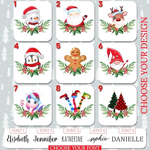 Custom Wooden Christmas Ornament, Personalized Xmas Tree Holiday Decor for Kids, Customized Stocking Tag with Name