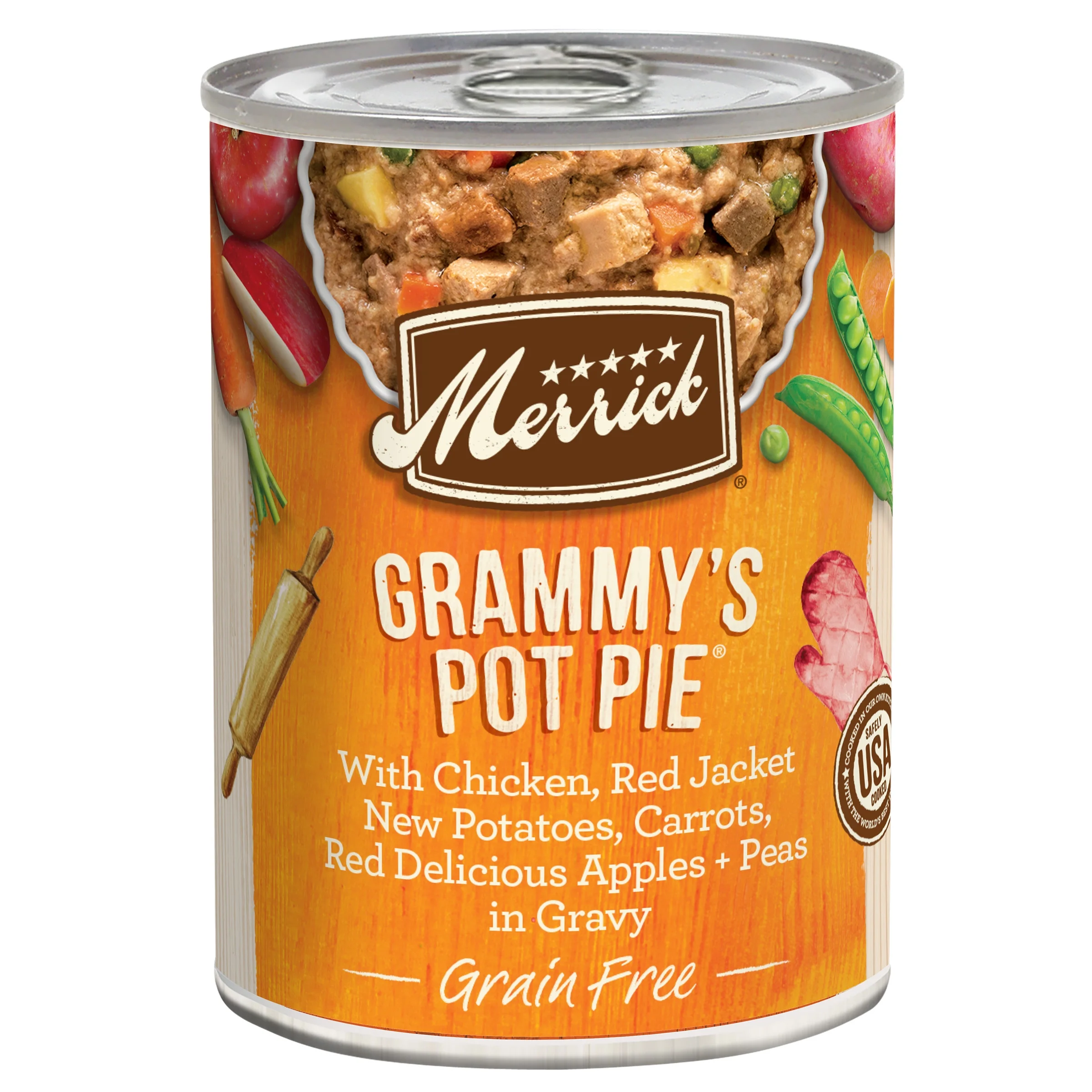 (12 Pack) Merrick Grain Free Wet Dog Food, Grammy's Pot Pie Canned Dog Food, 12.7 oz Cans