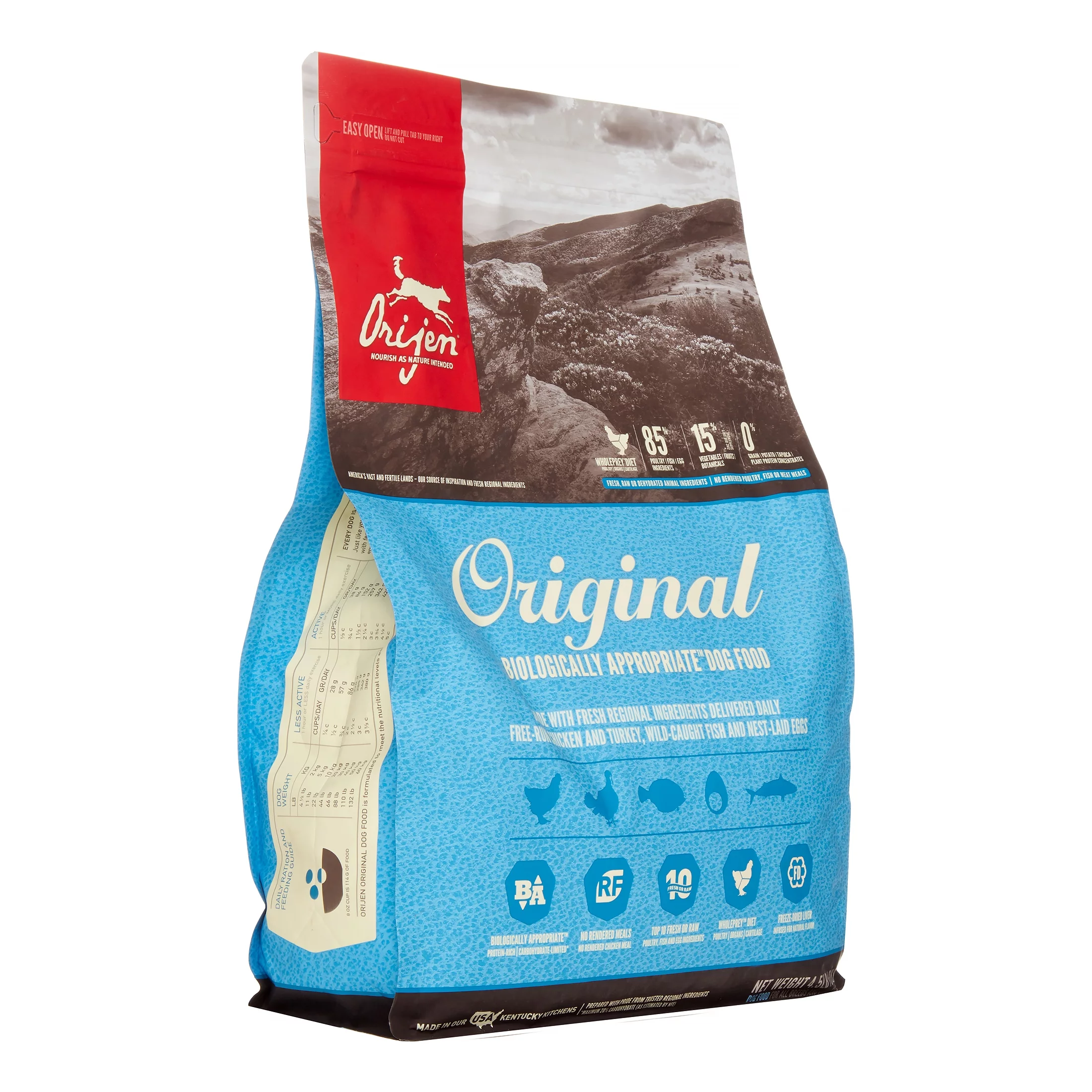 Orijen Original Biologically Appropriate Grain-Free Chicken, Turkey & Fish Dry Dog Food, 4.5 lb