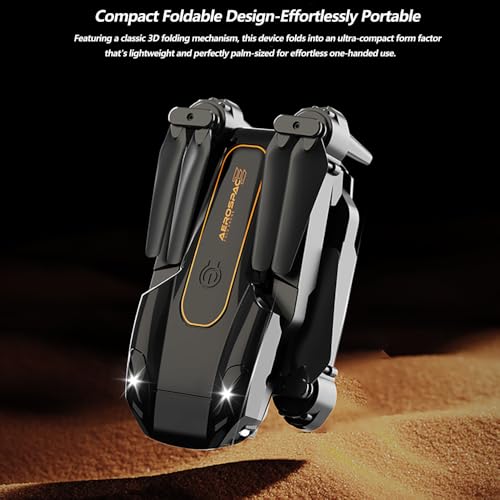 1080P HD Camera Drone with Remote Control, Foldable Drone for Adults and Beginners, Headless Mode, Altitude Hold, One Key Start/Landing, 360° Flips, Speed Adjustment, Real-Time Transmission