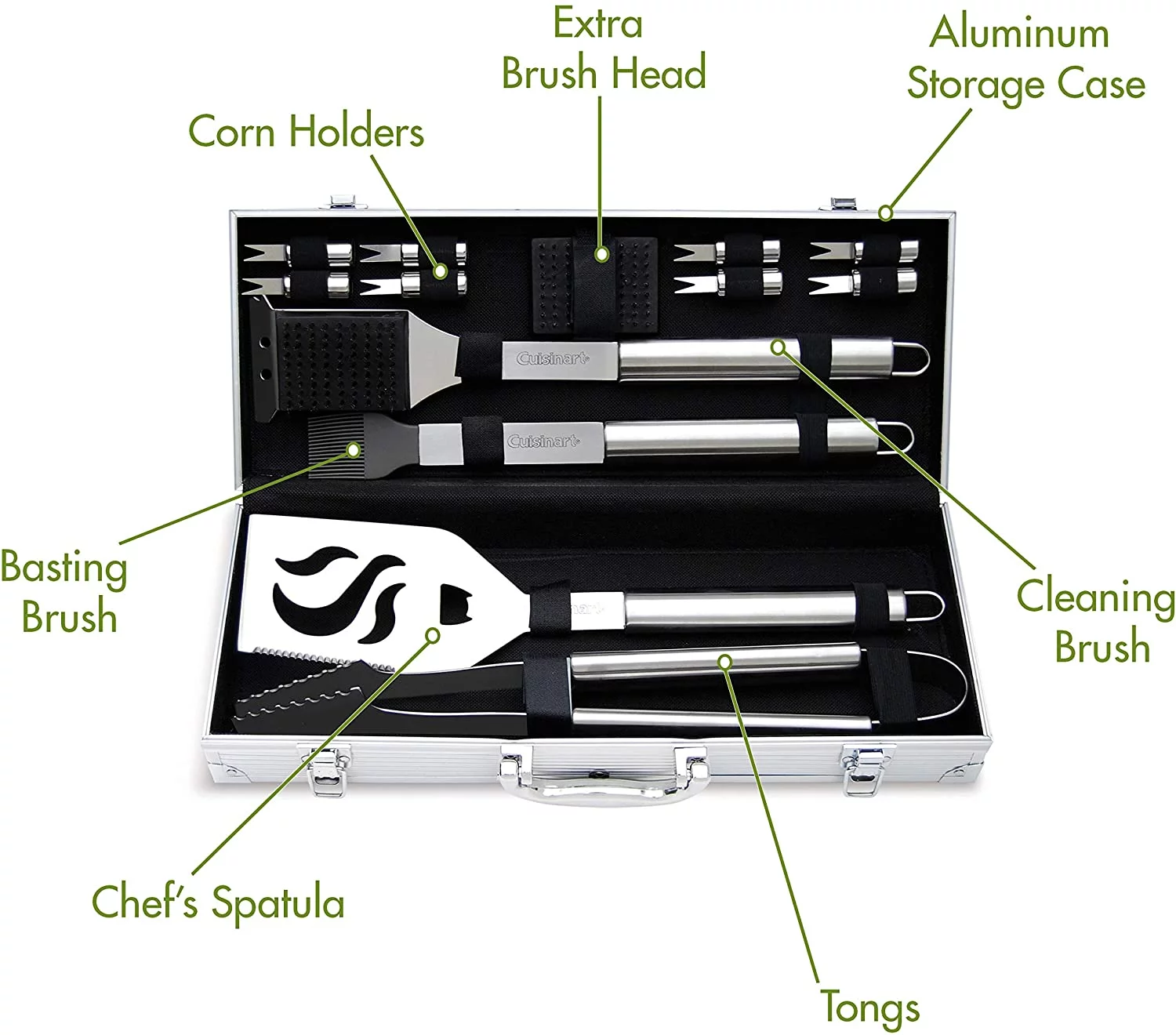 Cuisinart CGS-5014 Deluxe Grill Set, 14-Piece, Stainless Steel