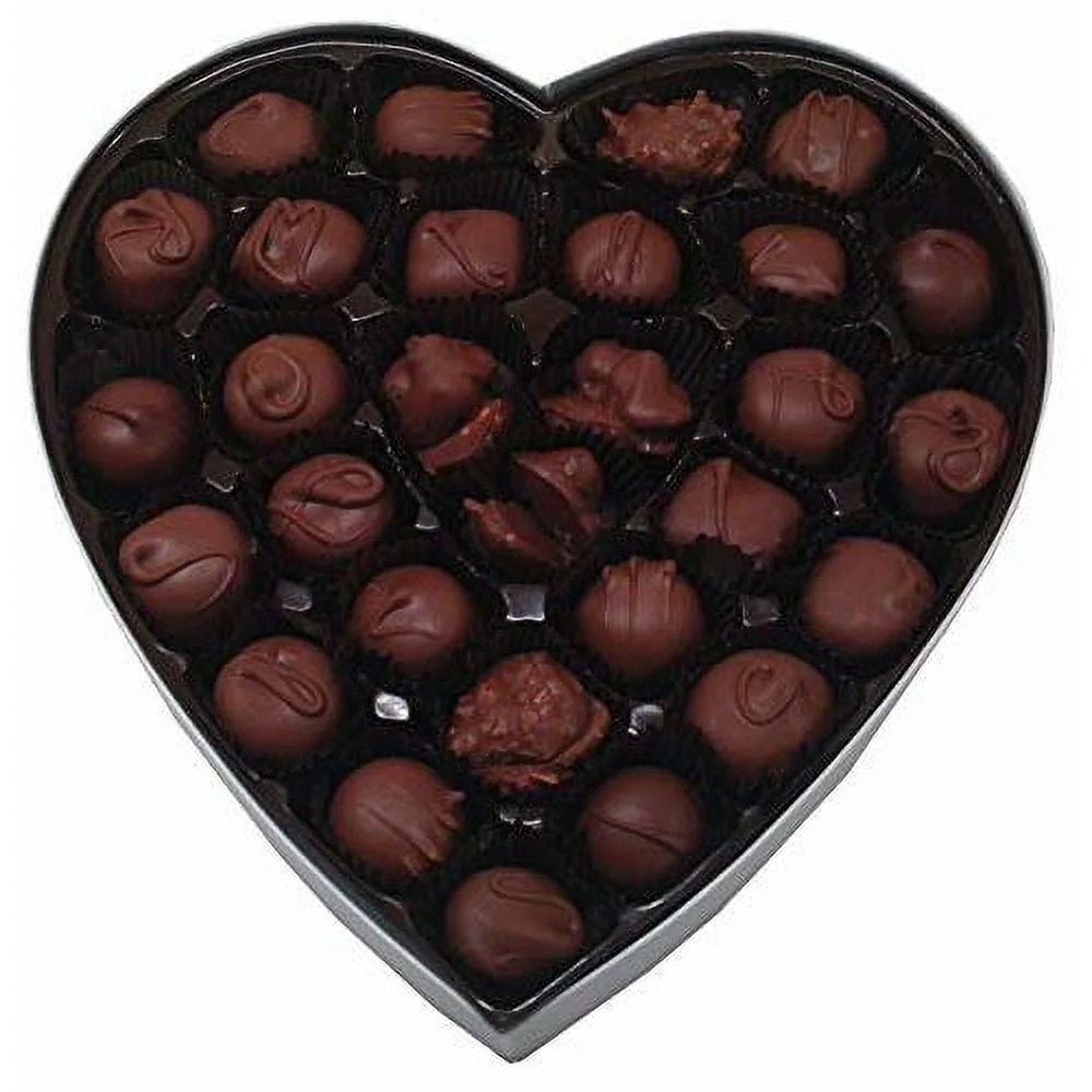 Delicious Valentine - 15.5 Ounce Assortment Of Our Milk Chocolate Covered Centers, Nuts And Caramels In A Fancy Heart Box