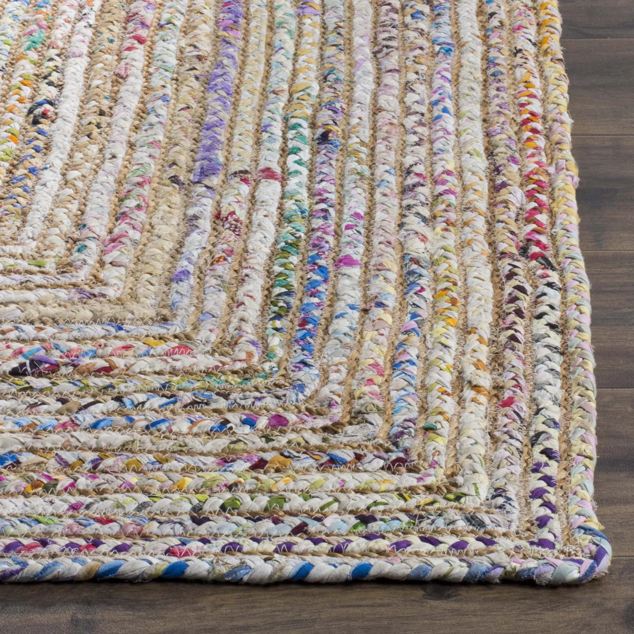 SAFAVIEH Cape Cod Miah Braided Area Rug, 11' x 15', Beige/Multi
