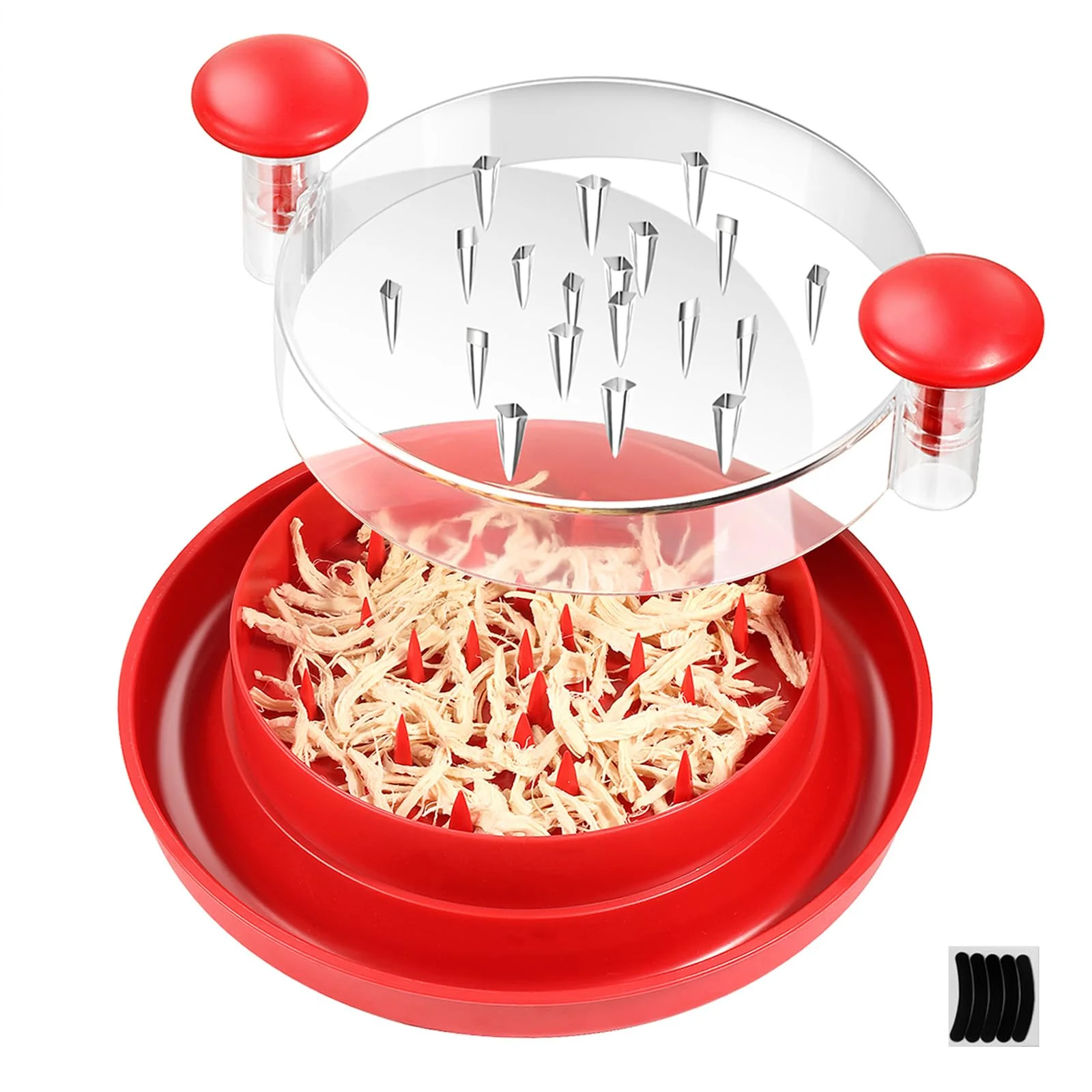 Chicken Shredder Shred Machine, Large Meat Shredder Machine, Chicken Shredding Tool with Clear Cover and Non-Skid Base, Ergonomic Handle,Shred Machine Tool for Pork, Beef and Chicken,Dishwasher Safe