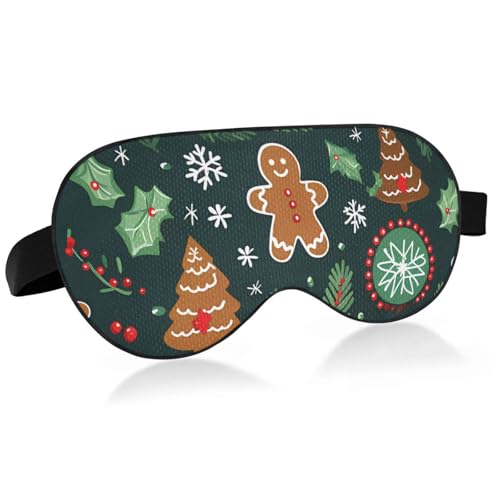 Eye Masks Christmas Tree Cookies Snowflakes Sleep Mask for Side Sleeper Travel Blackout Night Sleeping Mask for Men Women