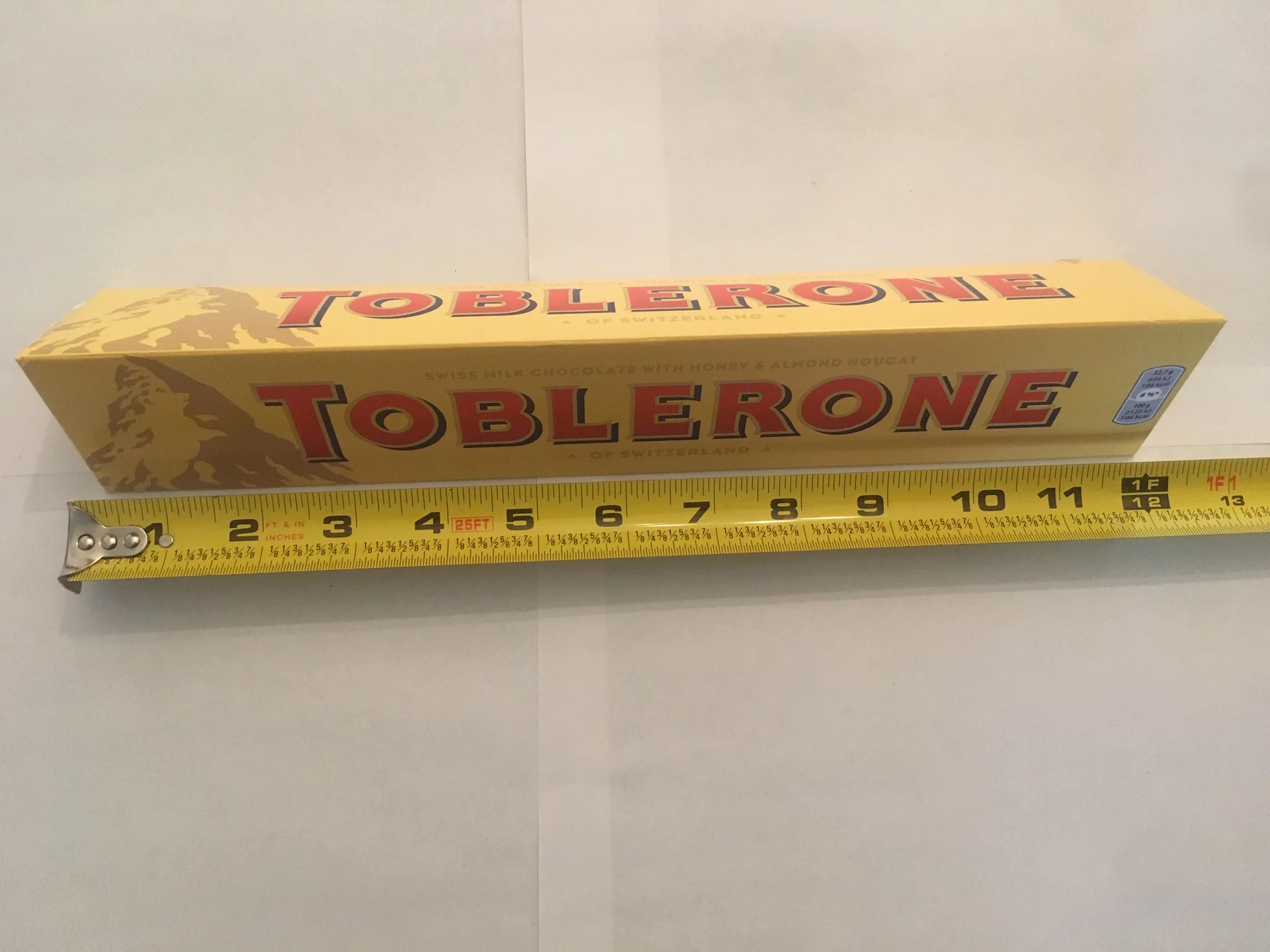 TOBLERONE Swiss Milk Chocolate Candy Bar - 12.6oz