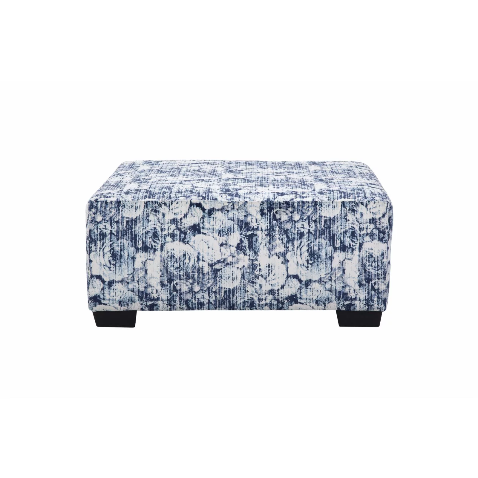 Furniture Classics Model 8-080-AO4V1 Casual Comfort Series Blue Floral Square Upholstered Ottoman