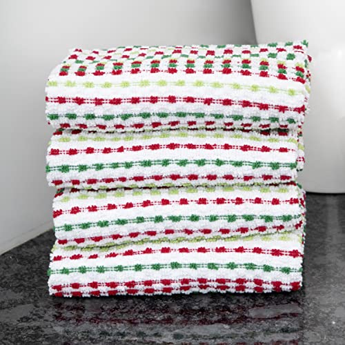 Ritz Pebble Bar Mop, Holiday Red-Green, 4 Towel Set