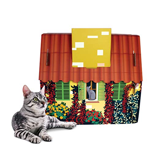 Christmas Cat House & Cat Scratcher w/Bonus Catnip Included