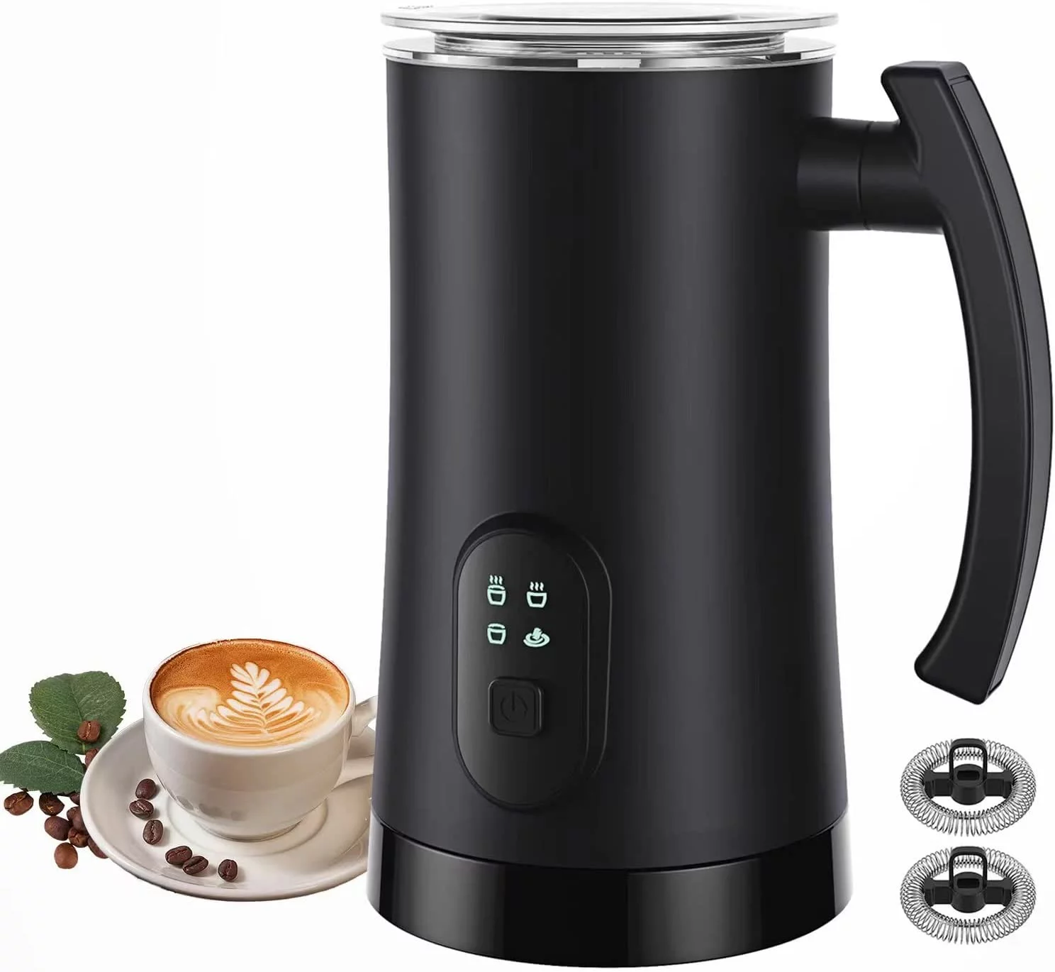 BLUELK Electric Milk Frother, 4 in 1 Milk Steamer,11.8oz/350ml Automatic Warm and Cold Foam Maker for Coffee, Latte, Cappuccino, Macchiato, Hot Chocolate