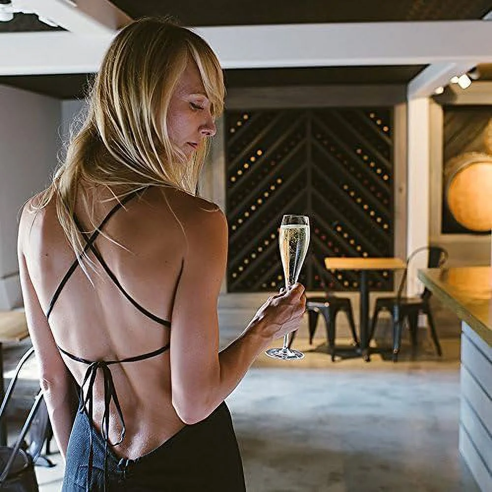 Hand Blown Crystal Champagne Flutes - Standard Champagne Glasses Made From Premium Crystal Glass, Great Gift, 10.5