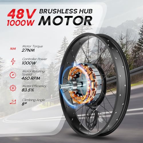 PEXMOR Electric Bike Conversion Kit, 48V 1000W 26