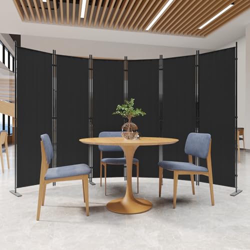 C-Hopetree 8 Panels Room Divider, 6 Ft Tall Indoor Folding Privacy Screen, Portable Partition Separator, Freestanding Separation Temporary Wall for Office, Bedroom, 160