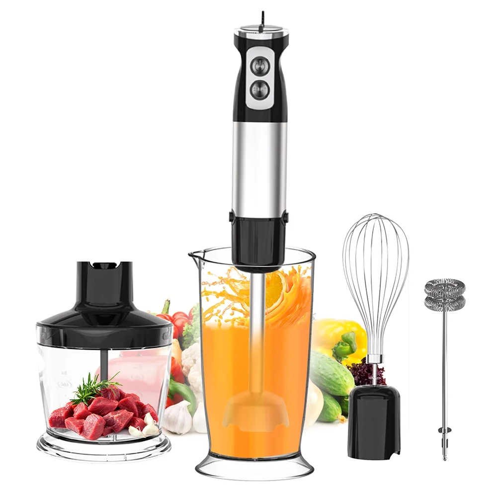 Blender Five Pieces Home 500W Big Cooking Machine Handheld Whisk Crush Rod Grinding Cup Meat Grinder Bowl Combination Food Supplement Juicer