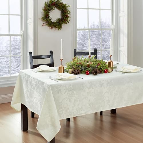Elrene Home Fashions Poinsettia Elegance Jacquard Holiday Table Runner, 13