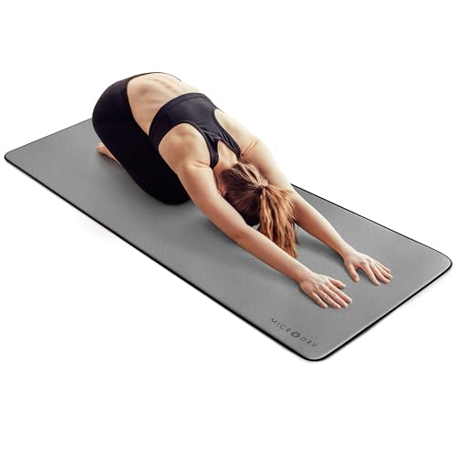 MICRODRY Deluxe Fitness Exercise Yoga Mat for Home & Gym, Extra Thick for High Impact Training, Multi Layered Skid Resistant Surface, Odor Neutralizing with Carrying Strap