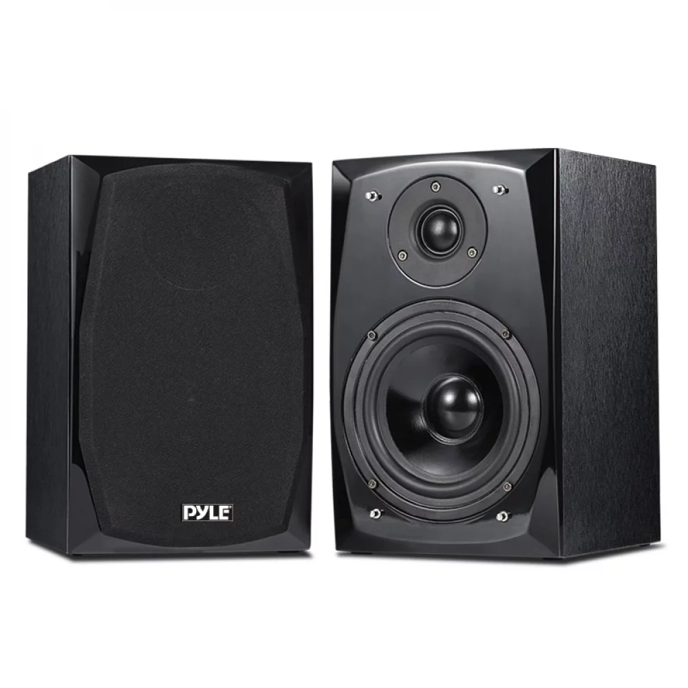 Pyle 300 Watt HiFi Bluetooth Desktop Bookshelf Pair Stereo Speakers, Black