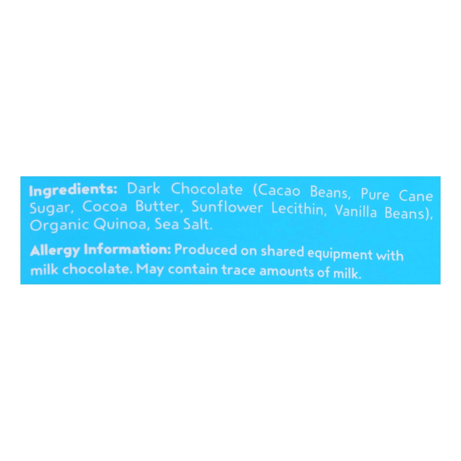 Undercover Quinoa Dark Chocolate + Sea Salt Crispy Quinoa Snack - Case of 12 - 2 OZ