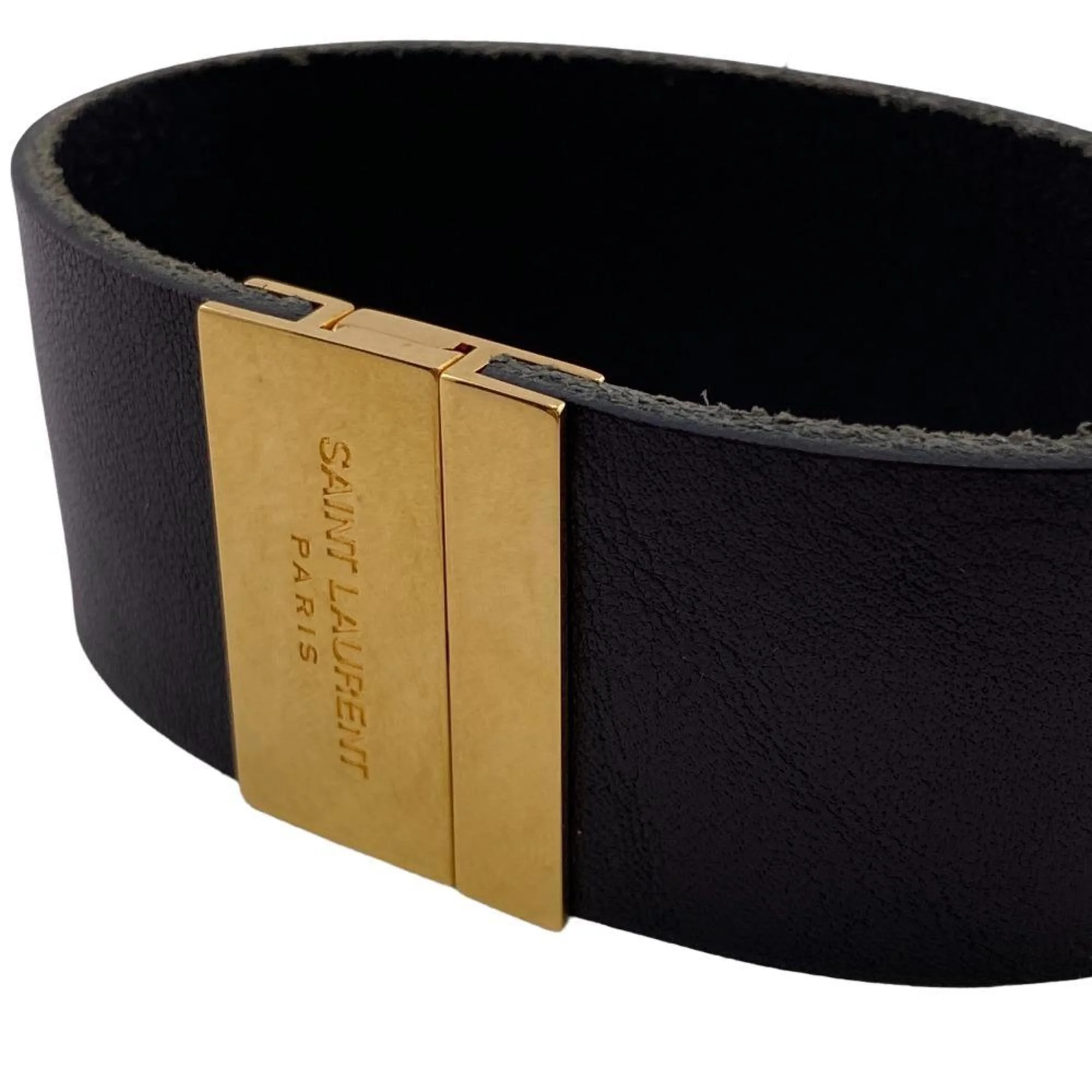 Pre-Owned Yves Saint Laurent SAINT LAURENT PARIS Saint Laurent Paris bangle black ladies (Good)