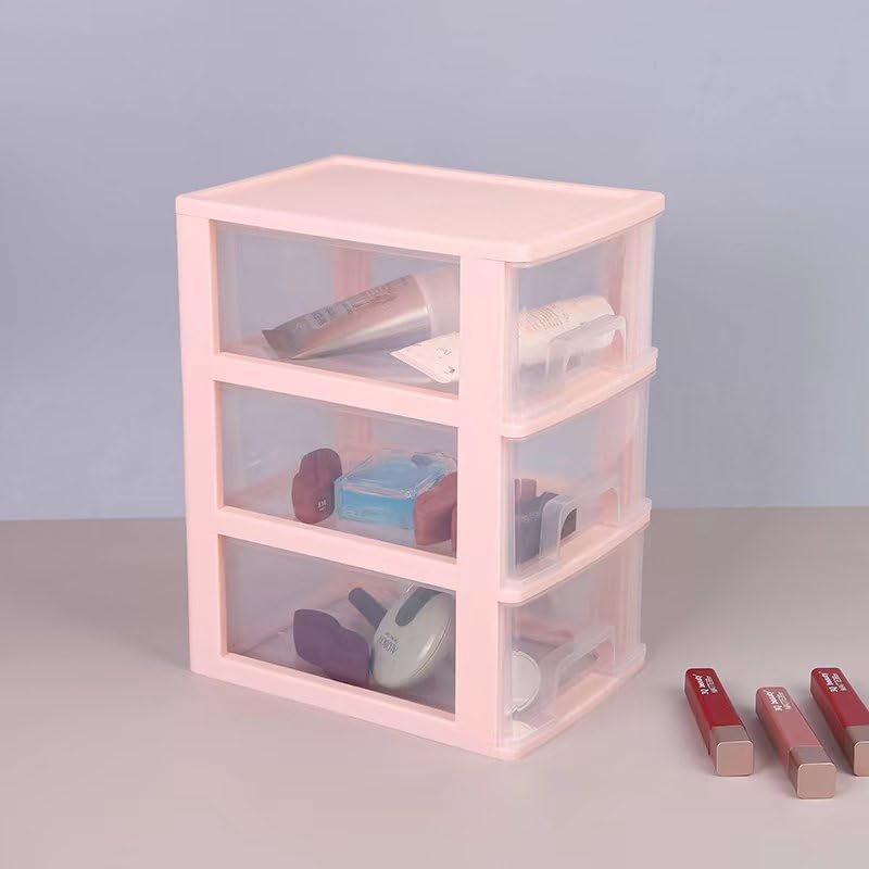 3 Drawer Storage Organizer, White Plastic Drawer Storage, Small Desktop Organizer for Home, Office
