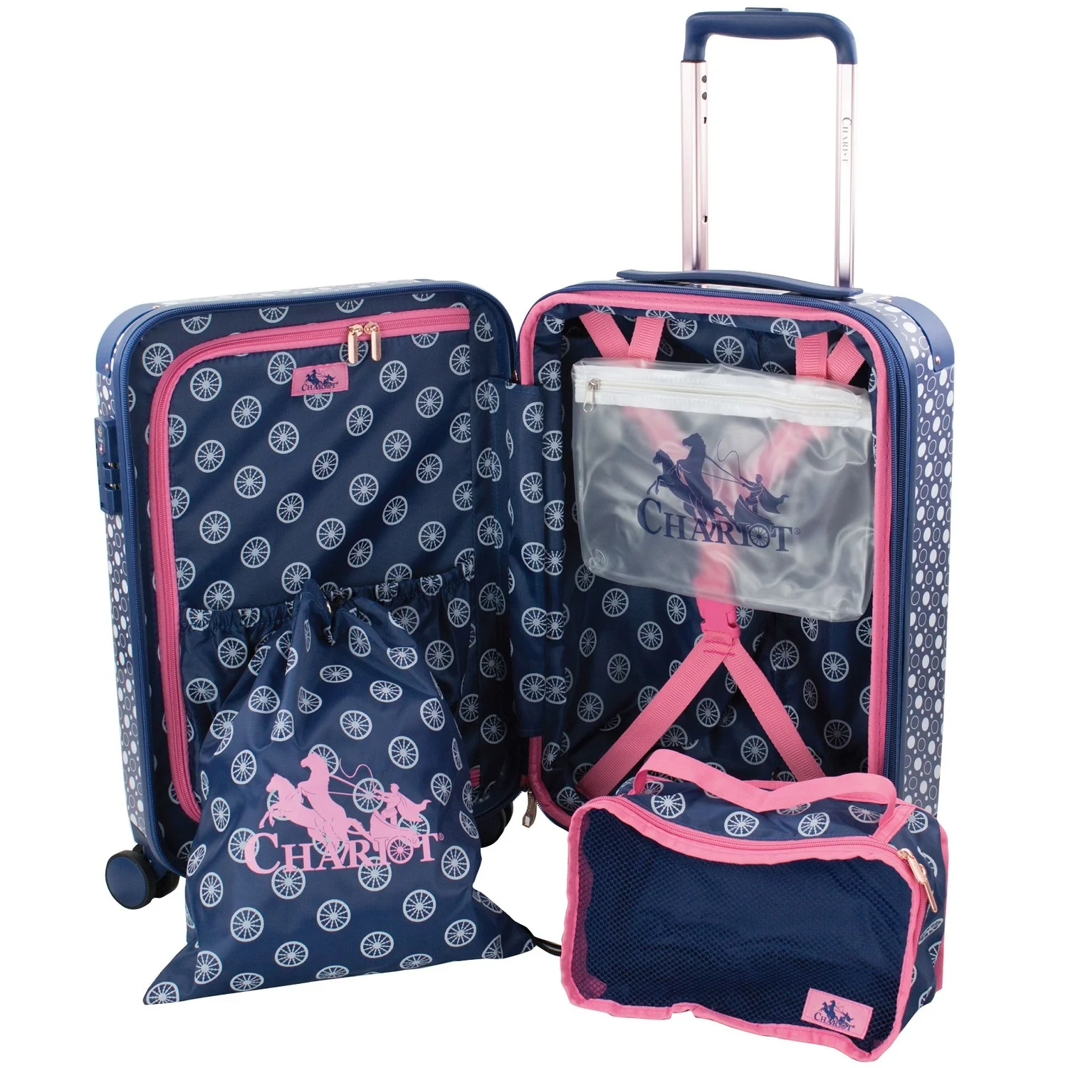 Chariot Park Avenue Hardside 2-Piece Carry-On Spinner Luggage Set - Dotty