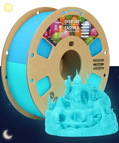 OVERTURE PLA Filament 1.75mm PLA 3D Printer Filament, 2kg Cardboard Spool (4.4lbs), Dimensional Accuracy +/- 0.02mm, Fit Most FDM Printer (Black 2-Pack)