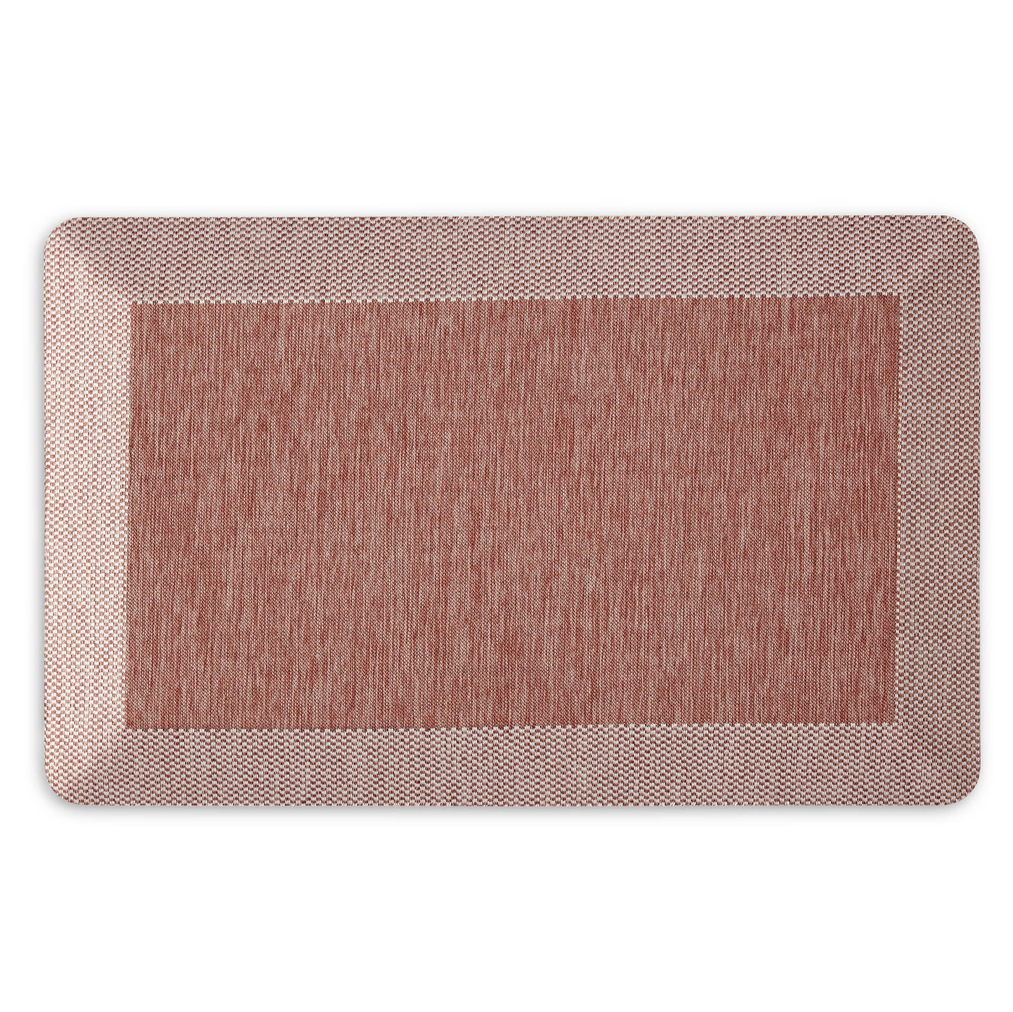 Martha Stewart Mira Modern Heathered Solid Anti-Fatigue Air-Infused Kitchen Mat, Spice Red, 19.6