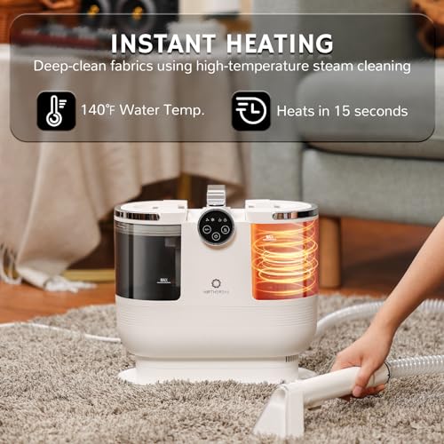 Airthereal S1 Carpet Cleaner Machine, Instant Heating Portable Upholstery Spot Cleaner, Shampooer Machine with Self-Cleaning, 14 Kpa Stain Remover Deep Cleaner for Pets, Stairs, Car Seat and Couch