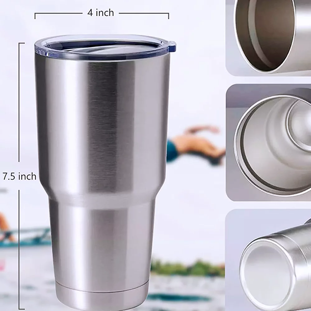 Case of 25pack *30oz Regular STAINLESS STEEL INSULATED VACUUM TUMBLERS WITH LID