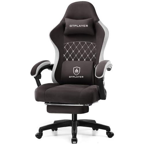 GTPLAYER Gaming Chair, Computer Office Chair with Pocket Spring Cushion, Linkage Armrests and Footrest, High Back Ergonomic Computer Chair with Lumbar Support Task Chair with Footrest